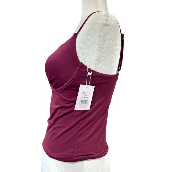 Andie The Canary Tank Top Medium Plum Purple Sweetheart Neck Adj Straps NWT - Picture 8 of 13